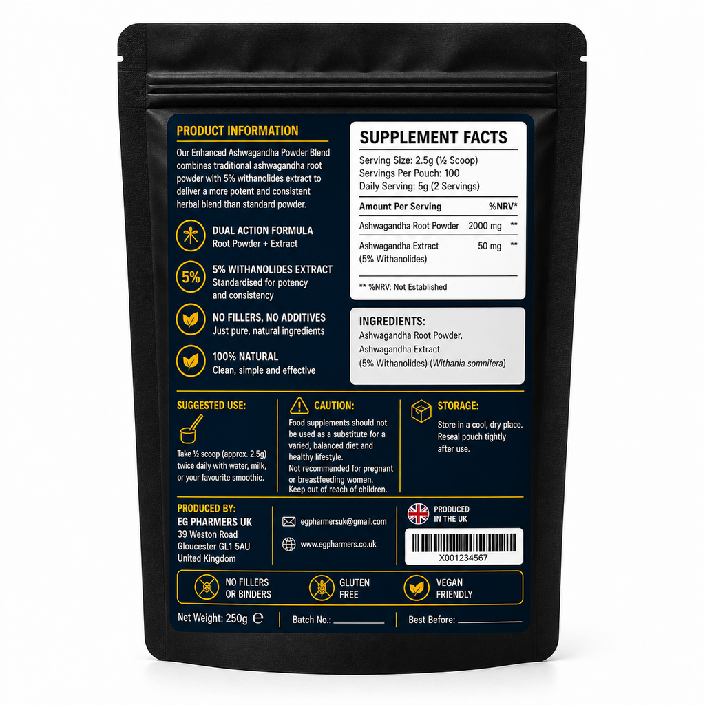 Enhanced Ashwagandha Powder – With 5% Withanolides Extract