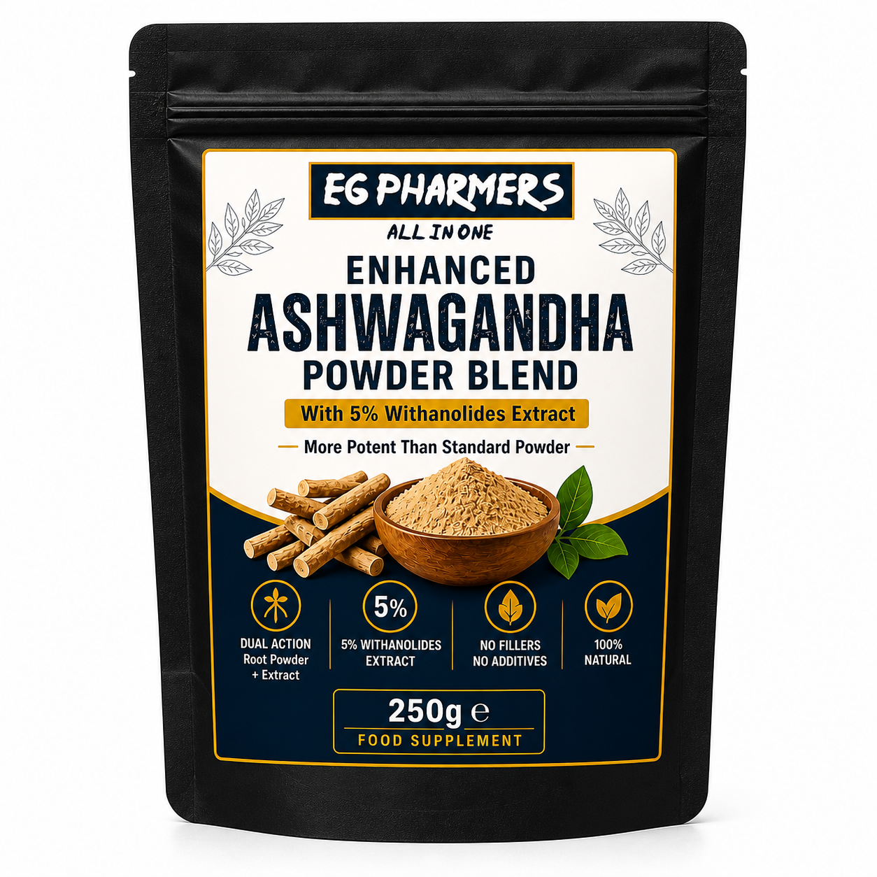 Enhanced Ashwagandha Powder – With 5% Withanolides Extract