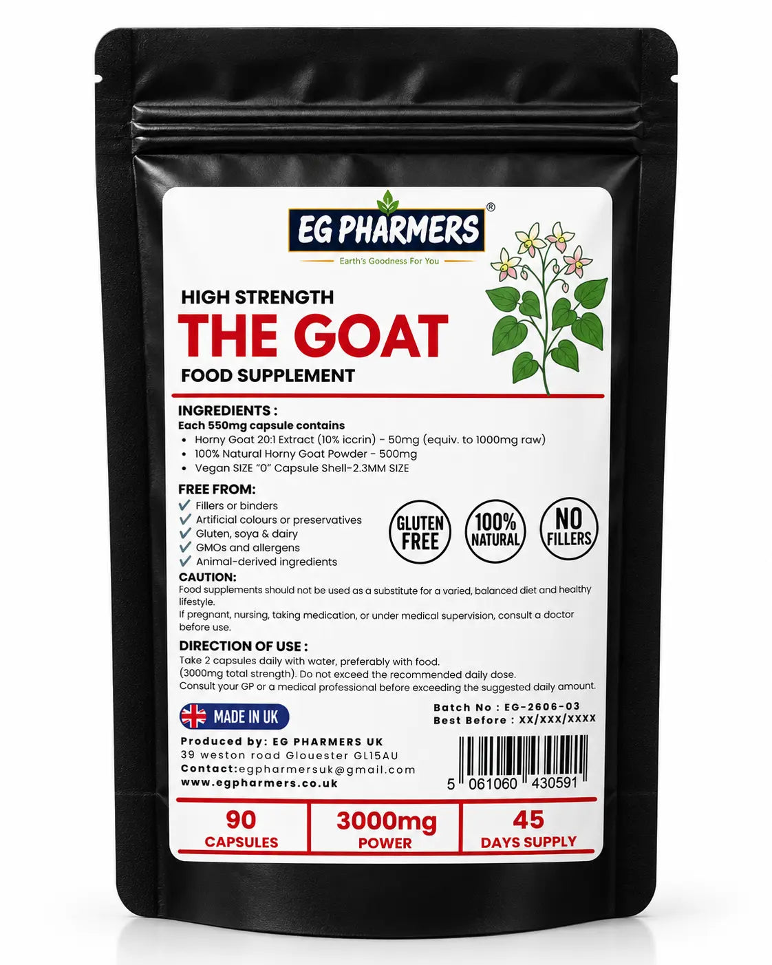 THE GOAT – High Strength Horny Goat Weed 3000mg