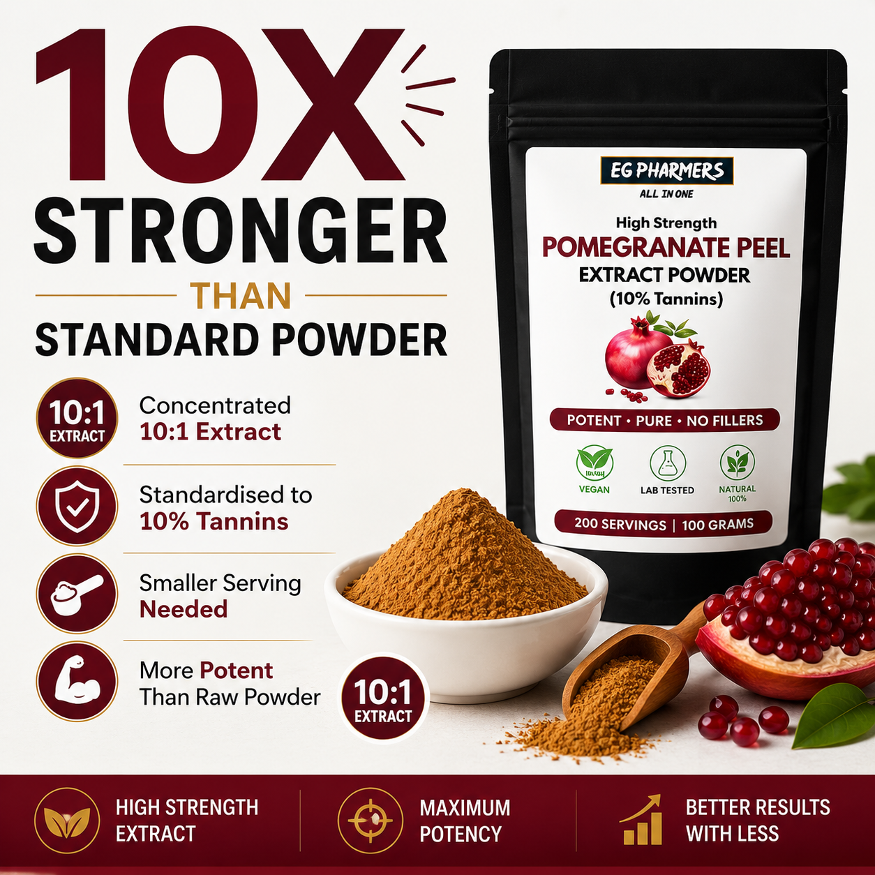 High Strength Clean Pomegranate Peel Extract Powder