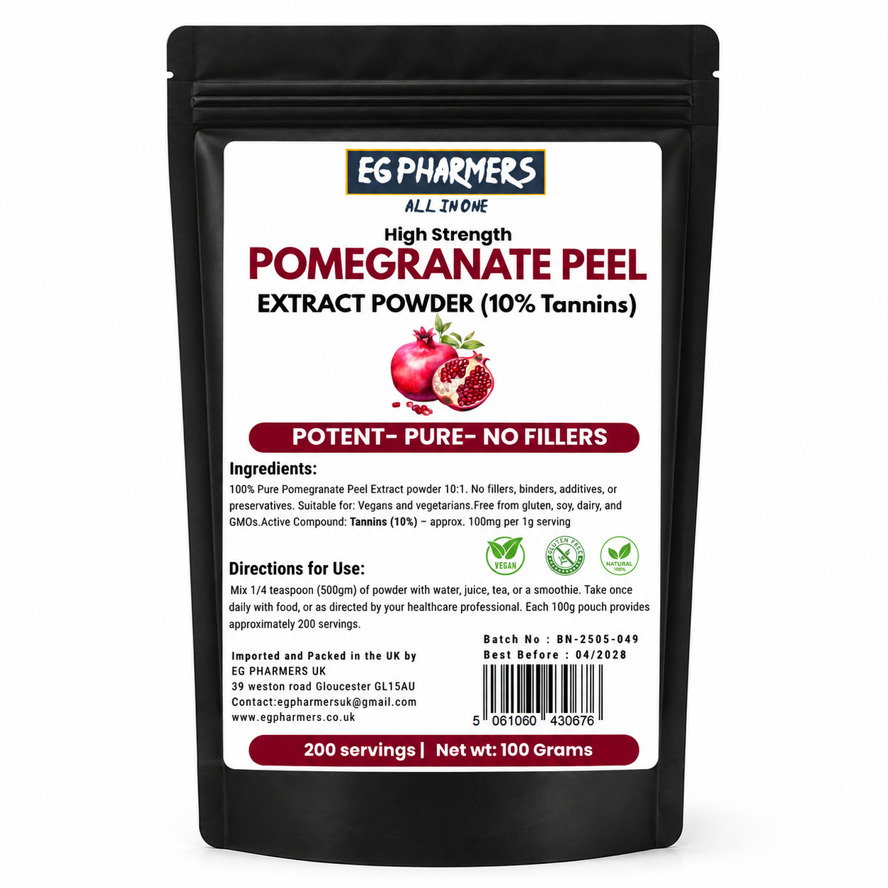 High Strength Clean Pomegranate Peel Extract Powder